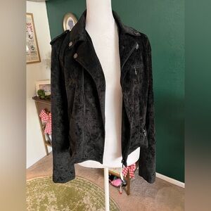 Black Velvet Motorcycle Women's Jacket